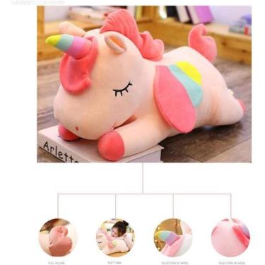 Imagem de Unicórnio macio pelúcia brinquedo bebê travesseiro adormecido boneca a