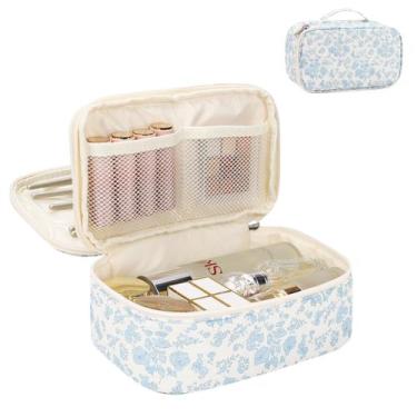 Imagem de Bolsa de maquiagem de viagem Relavel Small Floral com compartimento pa