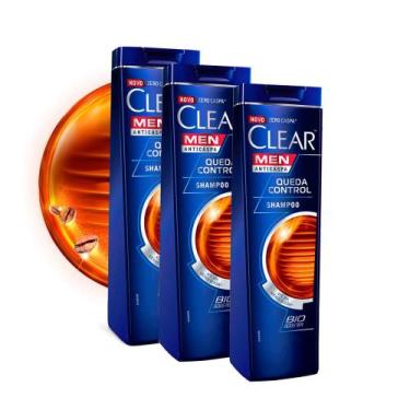 Imagem de Kit 3 Shampoo Clear Men Queda Control 200ml
