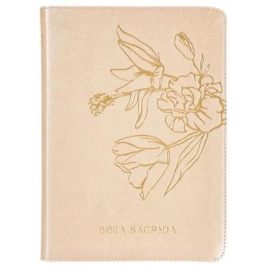 Imagem de The Purpose Book - Biblia Sagrada, A21, Capa Couro-Soft Bege, Flores