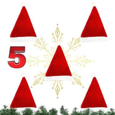 Imagem de Gorro de Papai Noel em Cetim Vermelho e Branco - Clássico, Confortável e Durável (5)