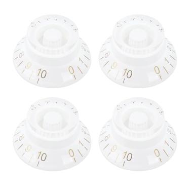 Imagem de Banworks Botões de controle de guitarra elétrica 2 tons, 2 volumes, estilo anos 50, métrico, 6 mm (15/162.6 cm), puxadores de sino de 18 estrias para guitarras elétricas Epiphone Les Paul LP SG