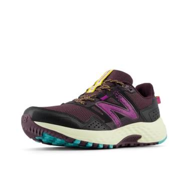 Imagem de New Balance Tênis de corrida feminino 410 V8 Trail, Roxo fúcsia/preto/luz ambiente, 9 Wide