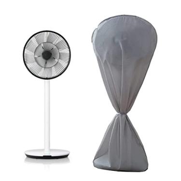 Imagem de SUNSURE Capa para ventoinhas de chão 144,8 x 73,7 cm Capa de proteção contra poeira à prova d'água para ventiladores de pedestal de chão (cinza)