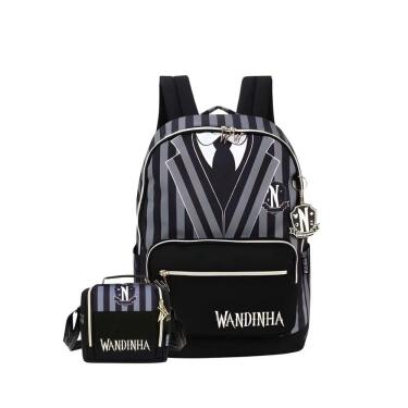 Imagem de Kit Escolar Wandinha Mochila De Costas + Lancheira