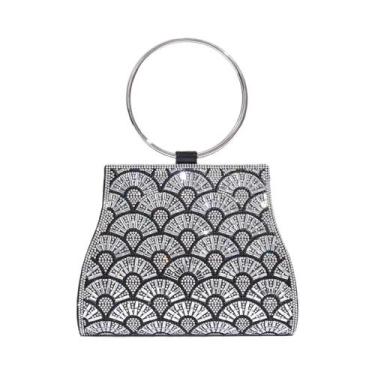 Imagem de Bolsa De Mão Feminina Com Strass E Diamantes Para Noite, Clutch Para F