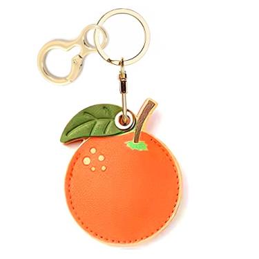 Imagem de Capa de couro para porta-chaves compatível com Apple AirTag, bonita capa protetora para etiqueta de ar com chaveiro, localizador anti-riscos, capa para rastreador GPS para chaves de carteira