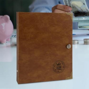 Imagem de Porta-livros de coleção de moedas para colecionadores Álbum de colecionador de moedas à prova d'água Álbum de armazenamento de moedas vintage porta-moedas organizador de moedas para moedas (Estilo2)