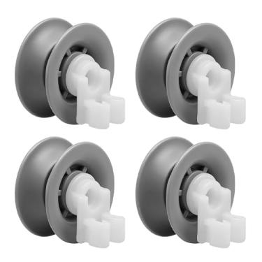 Imagem de RUHUALIFE Kit de rodas de rack superior para lava-louças com 4 peças compatível com Bosch/Thermador/Gaggenau Dishrack de substituição # 00611666 00165313 PS8727423 AH3477770