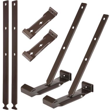 Imagem de Blulu 25 conjuntos de cabides de calha de teto de alumínio de 12,7 cm com tiras para fixação sem beirais, ideal para calhas de alumínio e aço, solução de suporte de calha de teto forte e durável