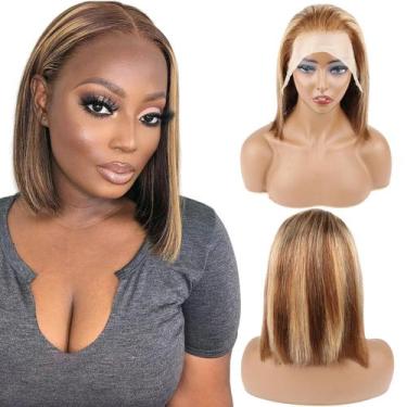 Imagem de Peruca CISWER Omber Highlight Bob 30 cm 180 Density Straight