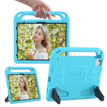 Imagem de YWYNI Capa para iPad Pro de 12,9 polegadas (lançado em 2022/2021/2020/2018), capa protetora durável à prova de choque com alça para iPad Pro 13 e iPad Air de 13 polegadas Capa protetora azul claro