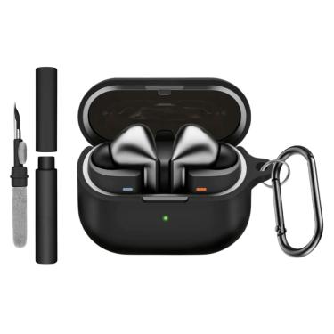 Imagem de Kit Caneta Limpeza e Capa Protetora de Silicone Nerdcase Compatível com Samsung Galaxy Buds 3, 3 Pro, 3 FE, Preto