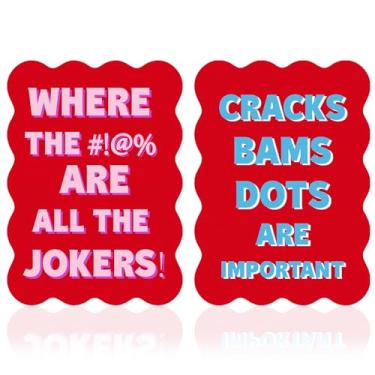 Imagem de Soulchen 2 Pcs Mahjong Tile Mixer Shufflers for Mixing and Shuffling Tiles Plastic Mahjong Accessories Gifts for Lovers Games Decorative Wavy Edge & Printed Design (Red Style)