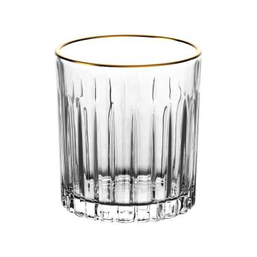 Imagem de Jogo De 6 Copos Whisky Cristal Borda Dourada 310ml Soho L`hermitage