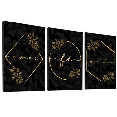 Imagem de Quadro Decorativo Trio Gratidão, Fé e Amor