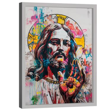 Imagem de Quadro Decorativo Jesus Grafite