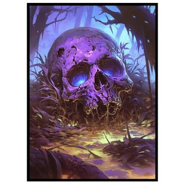 Imagem de KABINKA MTG Card Sleeves - 100 Standard Size Pack Clear Front & Matte Finish Back with Skull, Premium Sleeves for Magic The Gathering TCG