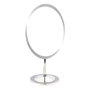 Imagem de TLTDSMY Espelho de maquiagem nórdico simples redondo espelho de maquiagem criativo HD espelho de mesa sem bordas espelho de maquiagem espelho de maquiagem de metal espelho de maquiagem presente