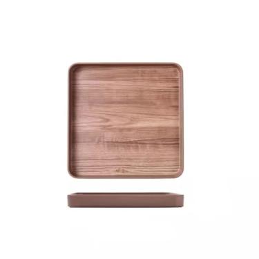 Imagem de Bandeja A bandeja de imitação de grão de madeira é adequada para bandejas de lanche de chá da tarde em família e também pode ser usada para bandejas de refeições de serviço em restaurantes e hotéis
