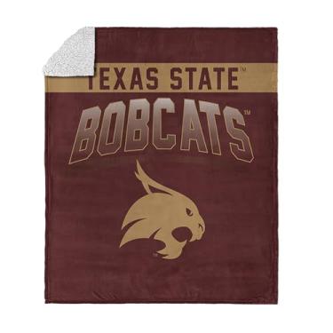 Imagem de Texas State Bobcats NCAA Bevel Silk Touch Sherpa Cobertor 127 x 152 cm