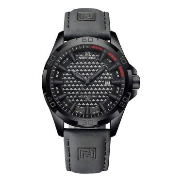 Imagem de Relógio masculino Naviforce 8023 Cinza Couro