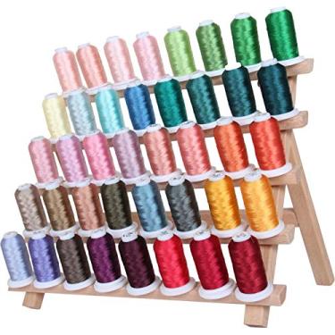 Imagem de Threadart Conjunto de fios de máquina de bordado de poliéster com 40 carretel de cores vivas | 500 m carretel 40 W | Para máquinas Brother Babylock Janome Singer Pfaff Husqvarna Bernina - 4 conjuntos disponíveis