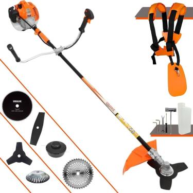 Imagem de Roçadeira Vulcan VR520H 2T 52cc 2,5HP C/ Carretel de Nylon e Lâmina 3 Pontas + Lâmina 2 Pontas + Lâmina 40 Dentes de Vídea + Lâmina 80 Dentes + Escova