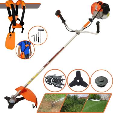 Imagem de Podador de Grama Multifunções Vulcan VR620-H À Gasolina 3HP de Potência 62cc 12.500rpm Roçadeira Com Carretel + Faca 3 Pontas + Enxada Capinadeira