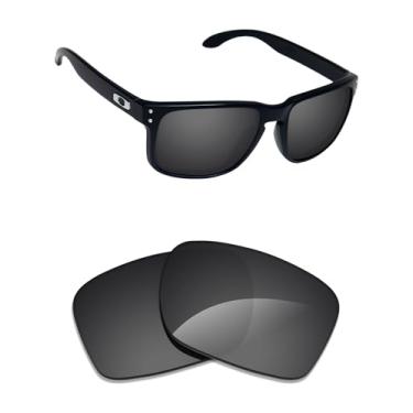 Imagem de Alphax Lentes de reposição polarizadas pretas Stealth para óculos de sol Oakley Pitchman R OO9439
