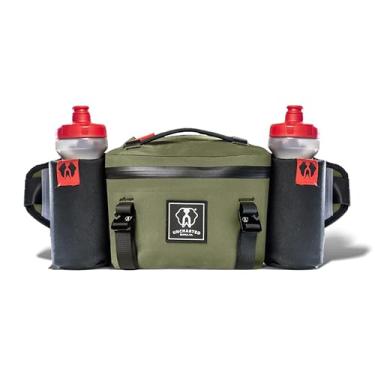 Imagem de Uncharted Supply Co. – Pochete impermeável para corrida, ciclismo, caminhada, pesca – Suportes removíveis para garrafa de água, design compressível, alças externas, Oliva, 9 x 4.2 x 5.5, 2.8L, Mochila