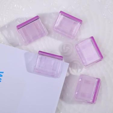 Imagem de 5 peças grampos de plástico clipe de papel suporte de página multicolorido grampos de papel clipes de papel transparentes marcadores de livro, clipes de arquivo, 2 x 1,6 cm (roxo)