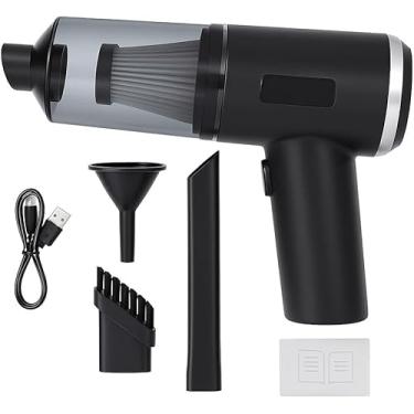 Imagem de Aspirador de Pó Portátil 2 em 1 6000Pa – Recarregável via USB, Função Aspirar e Soprar, Filtro HEPA Lavável, Mini Aspirador para Carro, Teclado, Sofá, Escritório e Casa