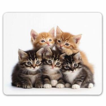 Imagem de Smooffly Mouse pad para computadores, gatinhos família gatos mouse pad