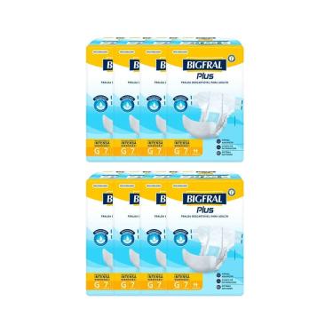 Imagem de Kit 8 Fralda Bigfral Plus G 7 Unidades