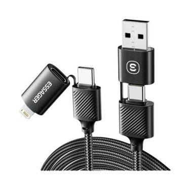 Imagem de Cabo USB 2 Em 2 Para Carregamento Rápido Para Acessórios De Celular E 