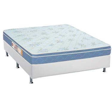 Imagem de Cama Box Casal: Colchão Espuma Castor D45 Sleep Max + Base Crc Courano White(138X188)
