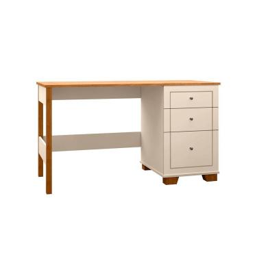 Imagem de Escrivaninha Mesa Fênix Com 3 Gavetas Off-white/nature