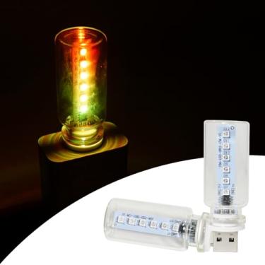 Imagem de GZ5CG Lâmpada LED USB de vidro de 5 V, RGB 7 cores, 7 modos, controle de toque que muda de cor, função de memória, para interior de carro, luz de LED, decoração de banheiro (2 peças)