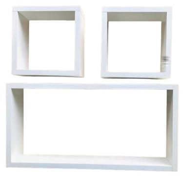 Imagem de Kit com 3 Nichos Retangulares Decorativos em MDF Branco – Quarto, Sala, Cozinha ou Banheiro