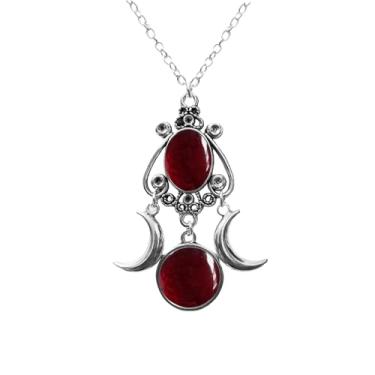 Imagem de Colar de lua boêmio para mulheres, colar gótico vintage com pingente de cristal sintético, acessórios para festas de Halloween, Adjustable, Metal, Sem Pedra Preciosa