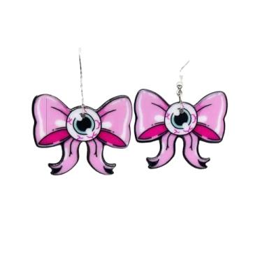 Imagem de Brincos femininos Harajuku Eyeball para mulheres, brincos góticos fofos com laço, joias de moda alternativa Visual Kei Decora, acessórios exclusivos de estilo anime Abi, UGOVIANE
