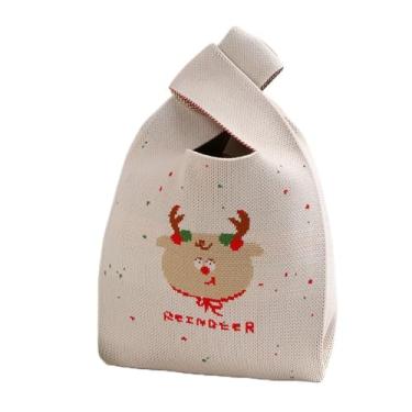 Imagem de Bolsa de lã de tricô casual com desenho animado de tricô para presente de Natal (estilo J)