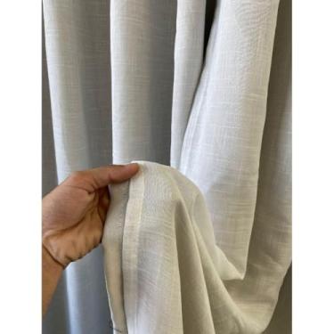 Imagem de Cortina Voil Gaze De Linho 3,00 x 2,20/2,30/2,40/2,50/2,60/2,70/2,80 C/forro Blackout Grosso Original(LINHO PALHA,2,40)