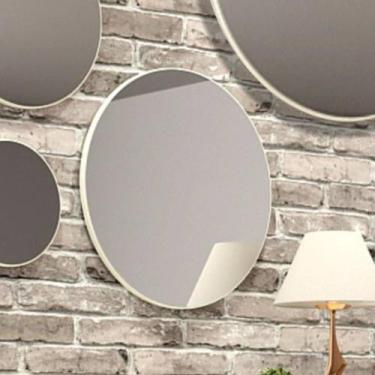 Imagem de Painel Decorativo redondo Espelhado 45cm ES10 Dalla Costa, Off White