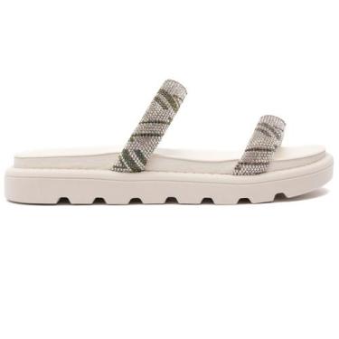 Imagem de Papete Vizzano Feminina Strass Brilho Tratorada Original, Branco, 38