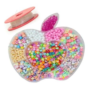 Imagem de Kit Miçanga Infantil Para Pulseira Com 1400 Peças Completo Miçanga Men