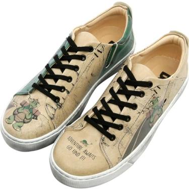 Imagem de DOGO Tênis feminino de couro vegano, feito à mão e exclusivo, Adventure Awaits Go Find It, 37