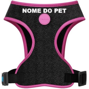 Imagem de Combo Peitoral Style Para Cachorro Com Guia Tradicional, Localizador e Nome Personalizado (Neon Rosa, M)