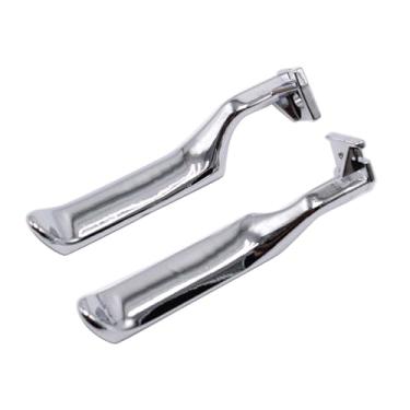 Imagem de 1 par de maçaneta interna cromada para porta dianteira traseira esquerda motorista direito conjunto de passageiro E7TZ1522601A, E7TZ1522600A 77178 77177 serve para Ford Bronco 1987-1996 F150 F250 F350